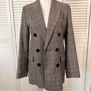 Zara Grey Plaid Blazer size XS(US)